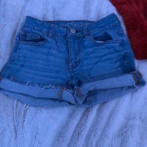blue denim shorts